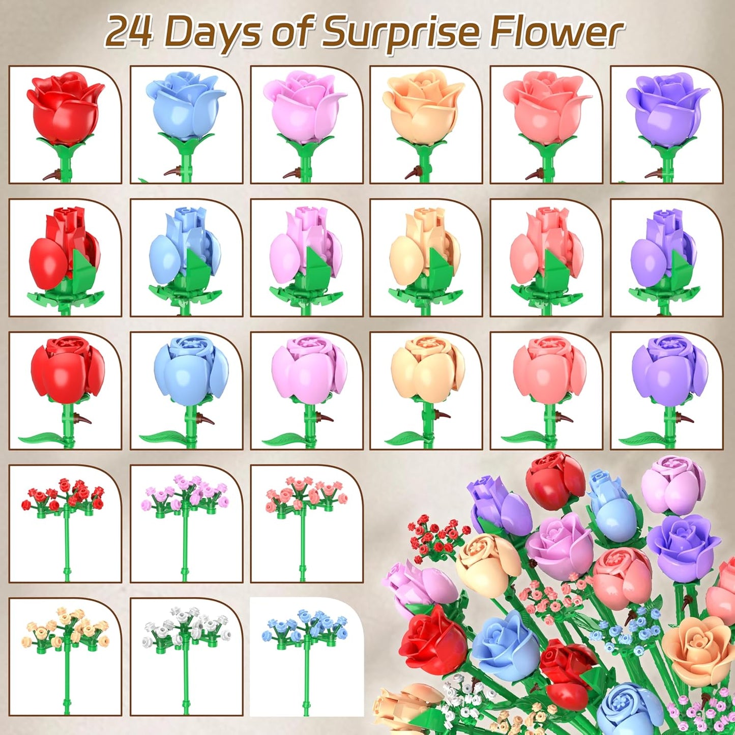 Amora Blocks - 24 day Flower Bouquet Advent Calendar